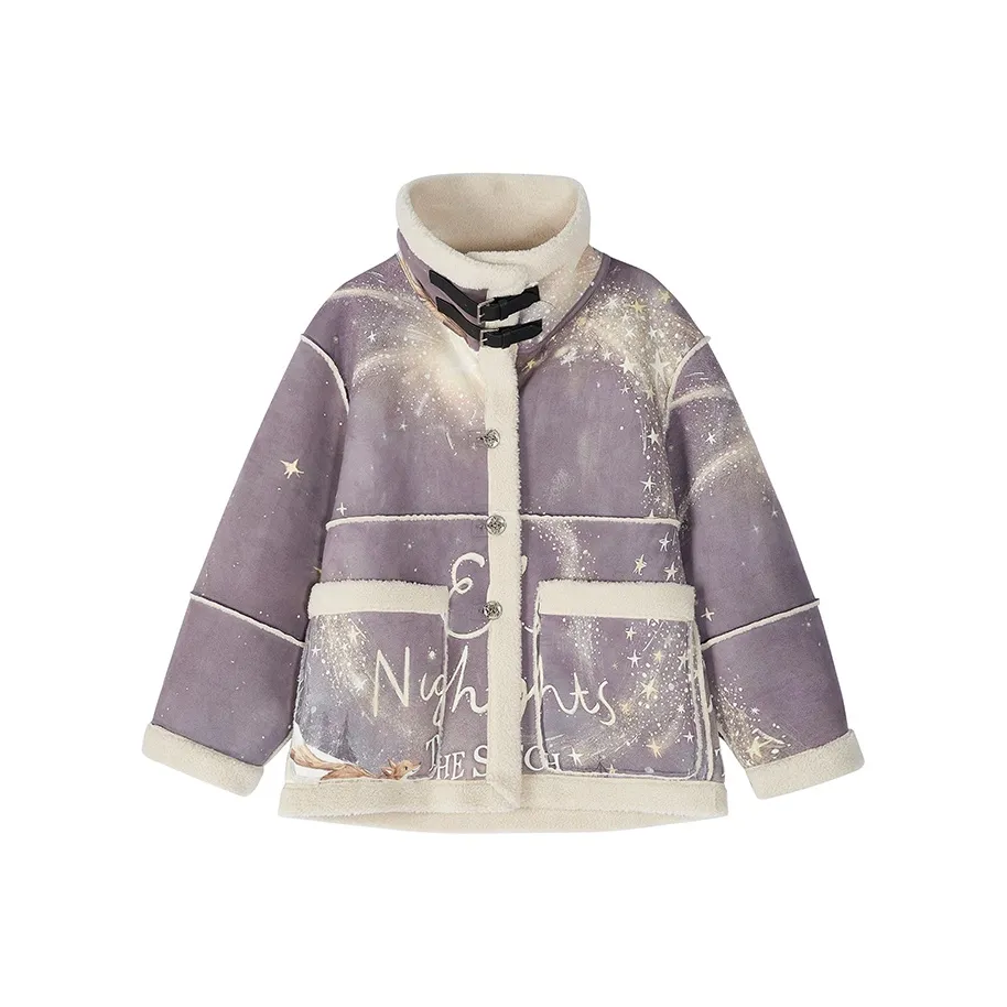 ELF SACK Puffer Jackets Women's Magic Gray Purple