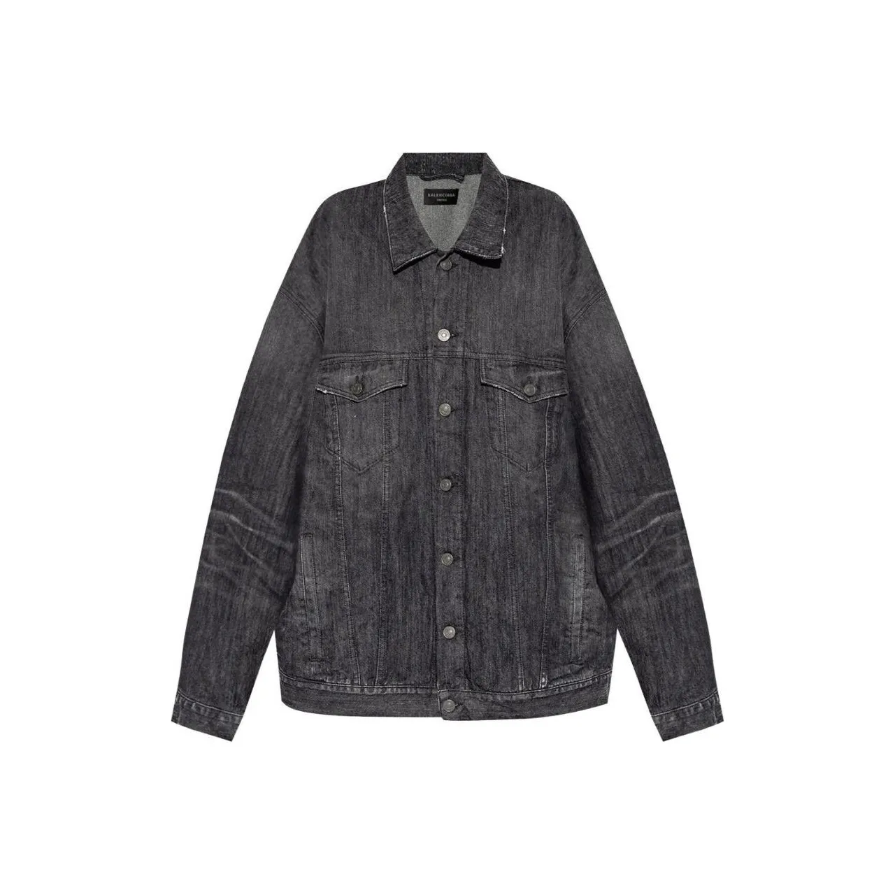 Balenciaga Logo Rhinestone Embellished Denim Jacket