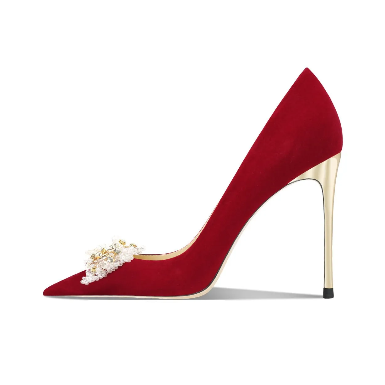 CHUYANG Узкий каблук Высокие каблуки 6см8см10см Женские Бархат Красный Бант