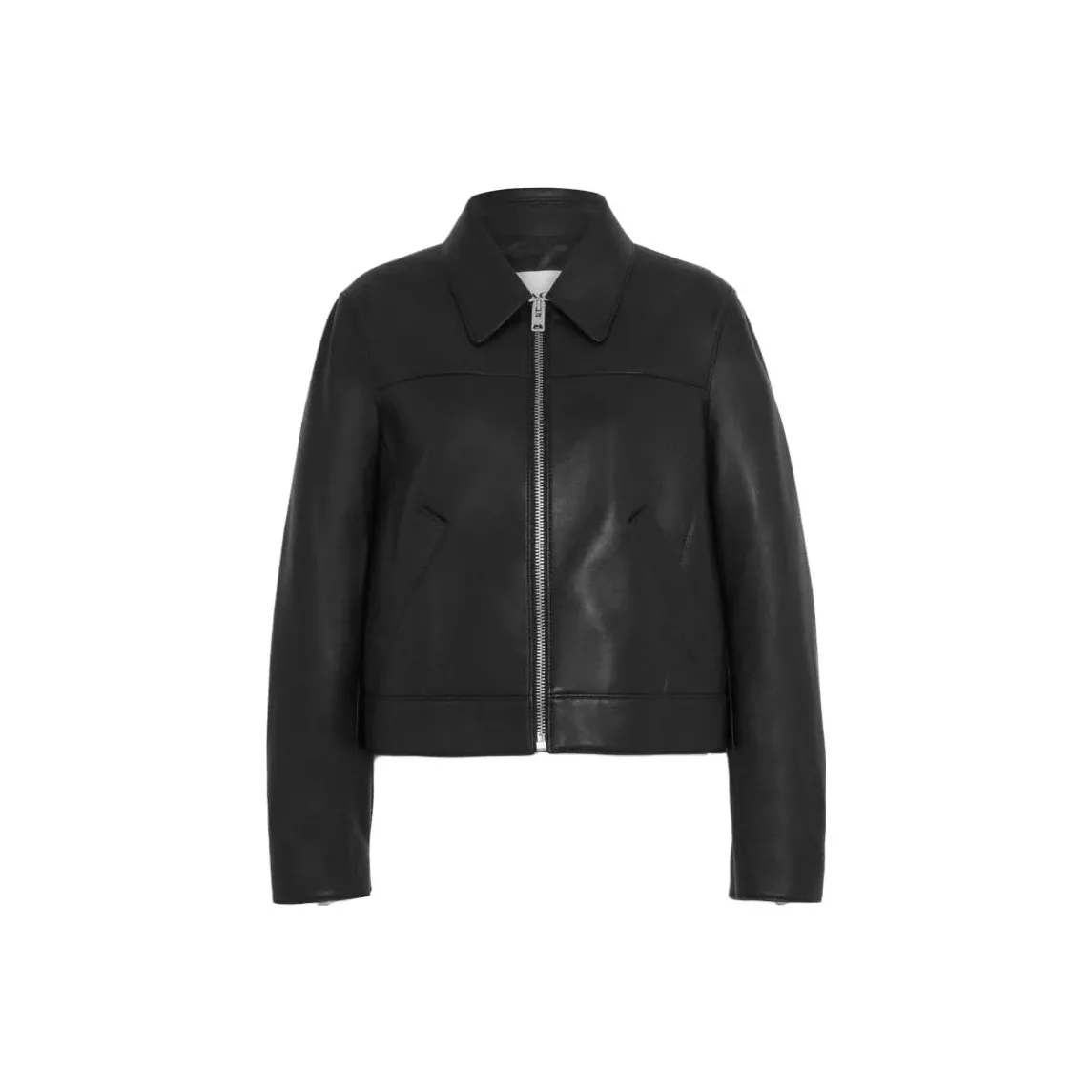 COACH SS23 Leather Jacket Women's Black