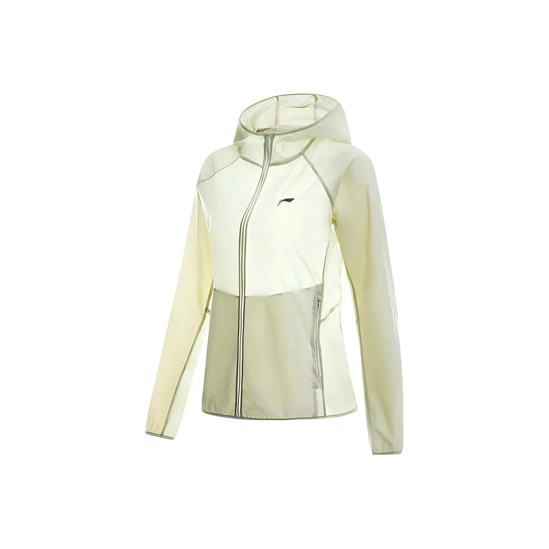LINING Running Collection Sun Protection Clothing Women's Poplar Branch Green Reflective Silver Print