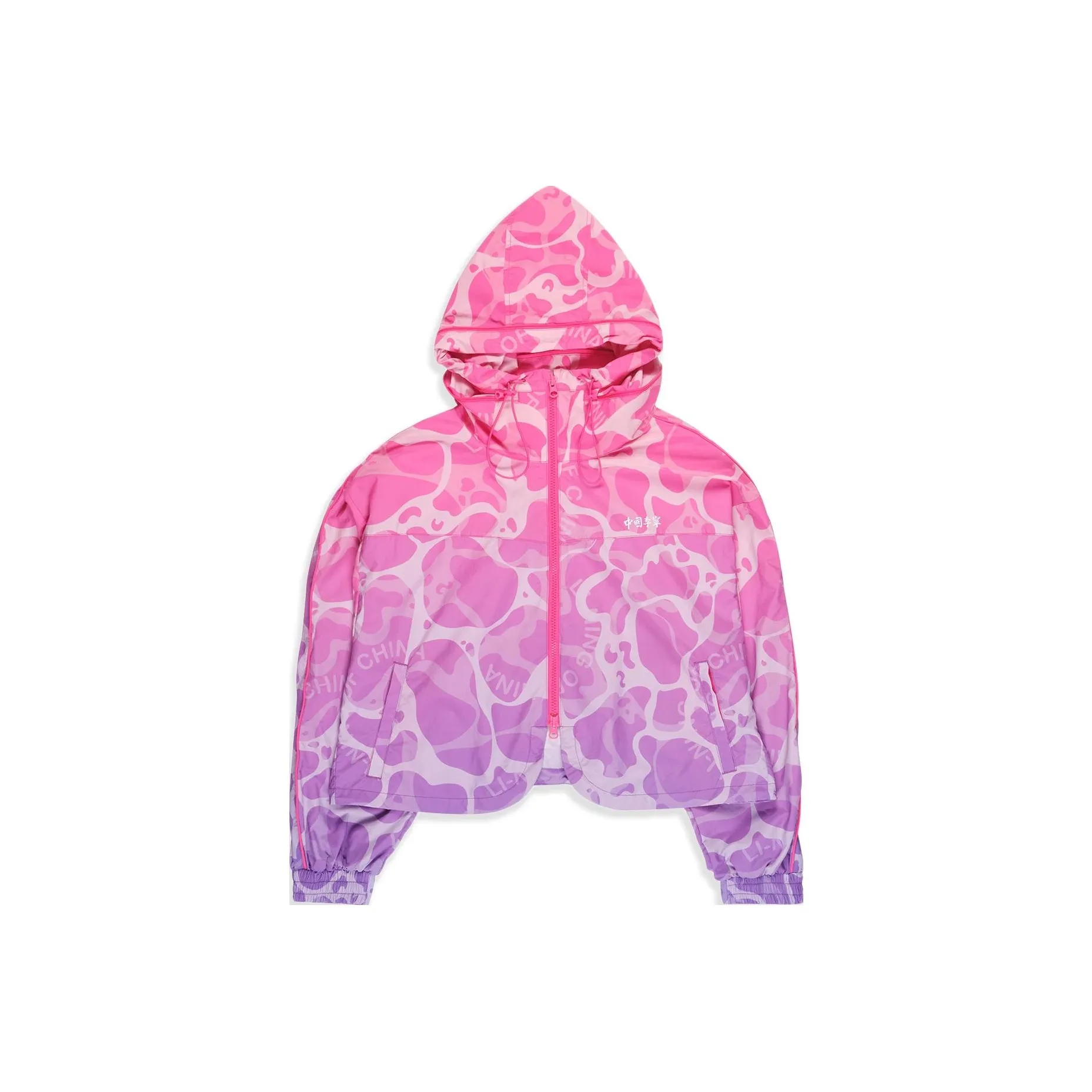 LINING Ярко-розовый Полный принт Комбинация Женские Тренч