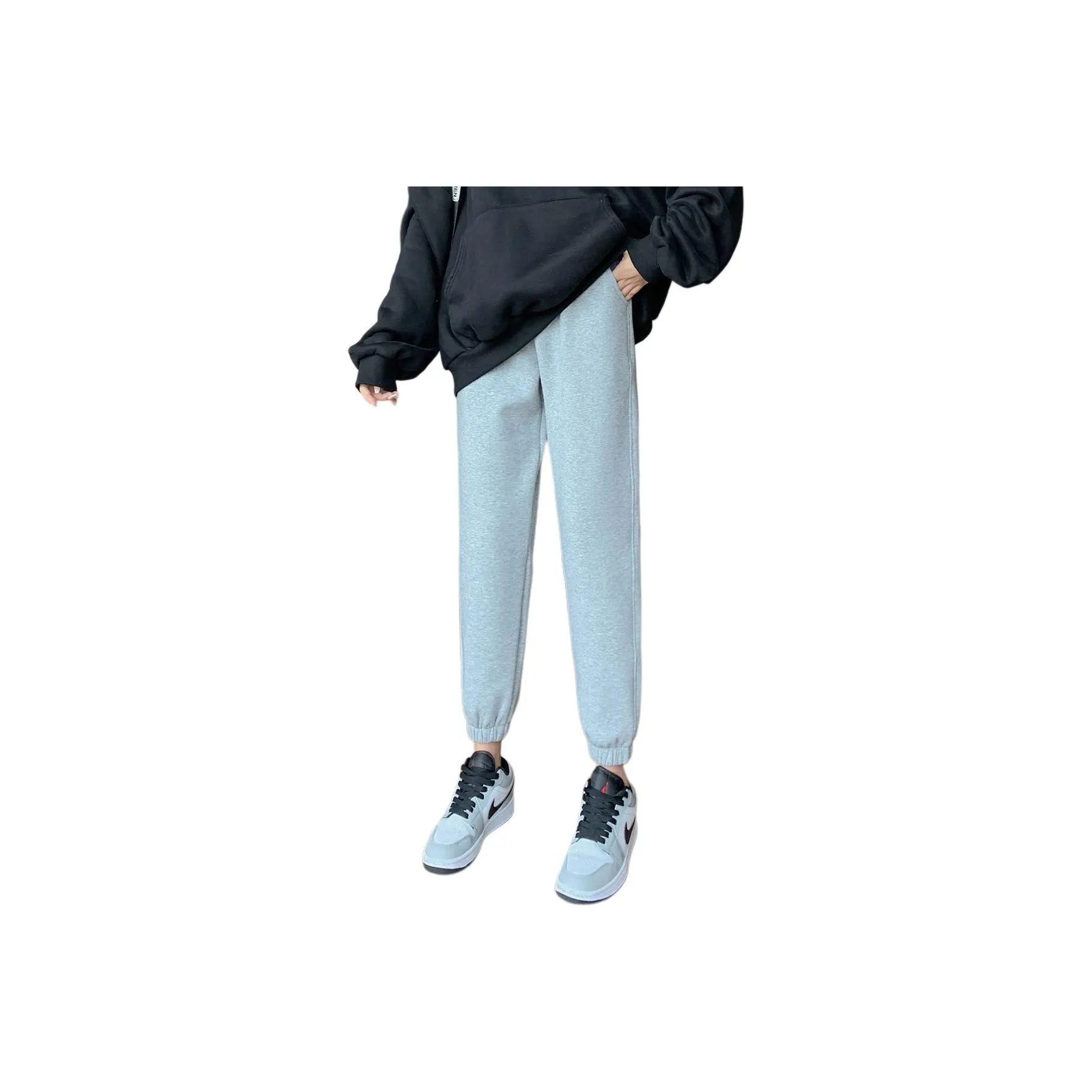 Yench'a Casual Pants Women's Light Gray