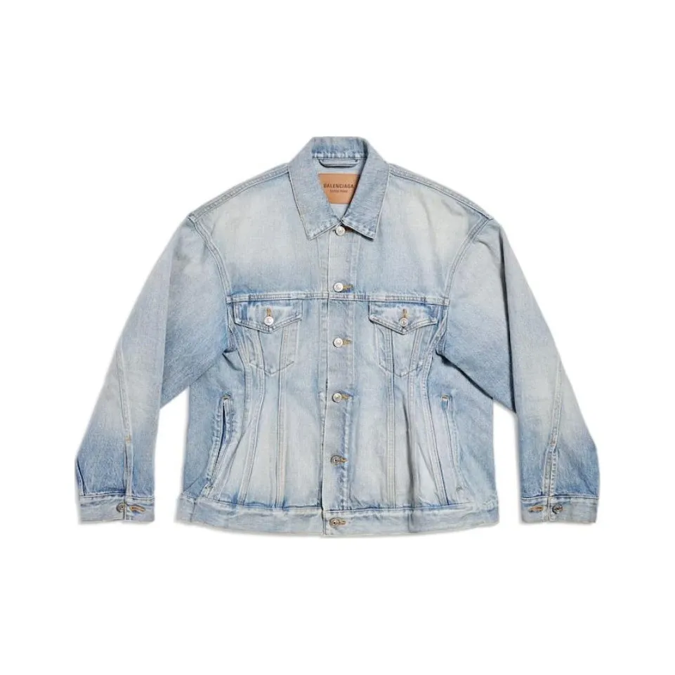 Balenciaga SS23 Denim Jacket Regular Fit Women's Blue