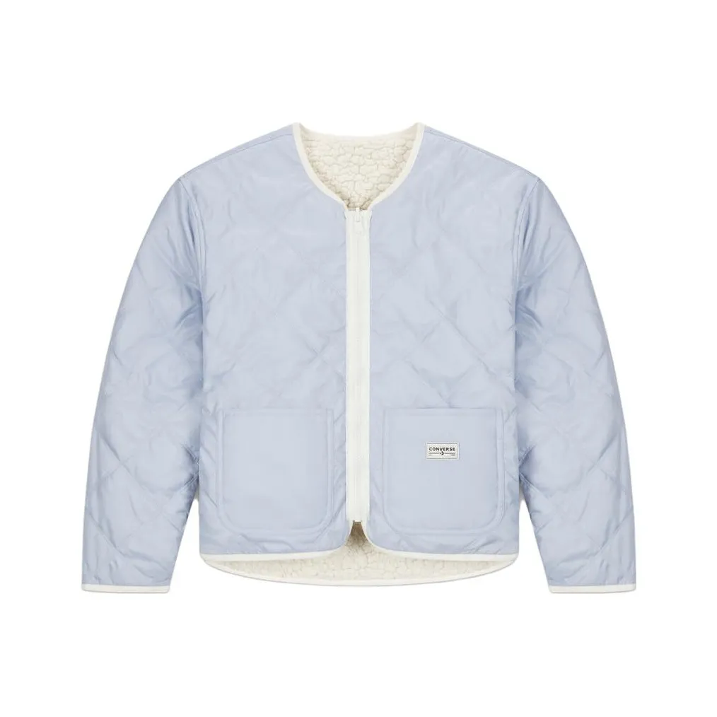 Конверс Хлопковый пуховик Зимний Женский Смешанный Молочный Белый