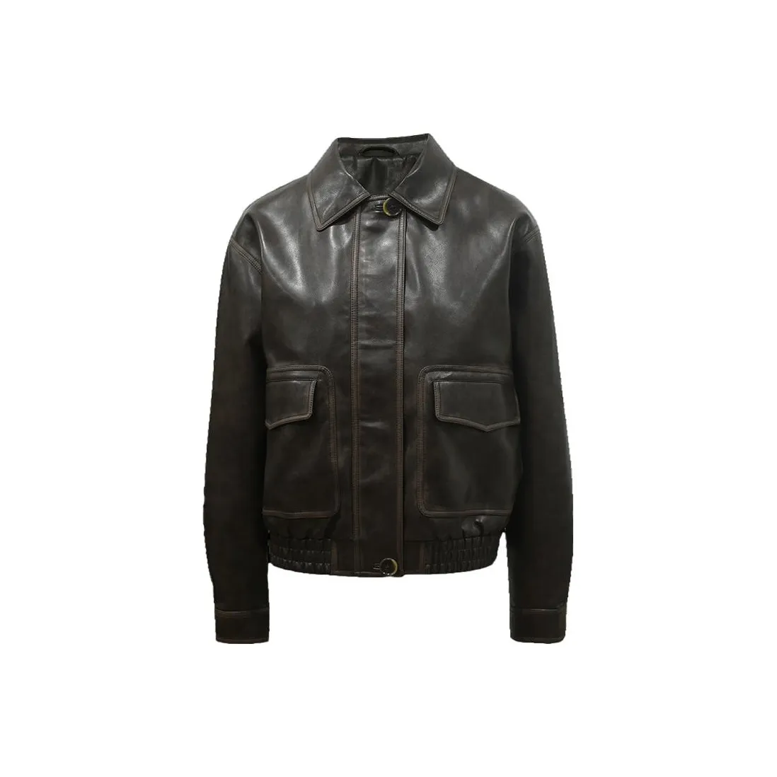 Little pull Кофе Женские Кожаные куртки