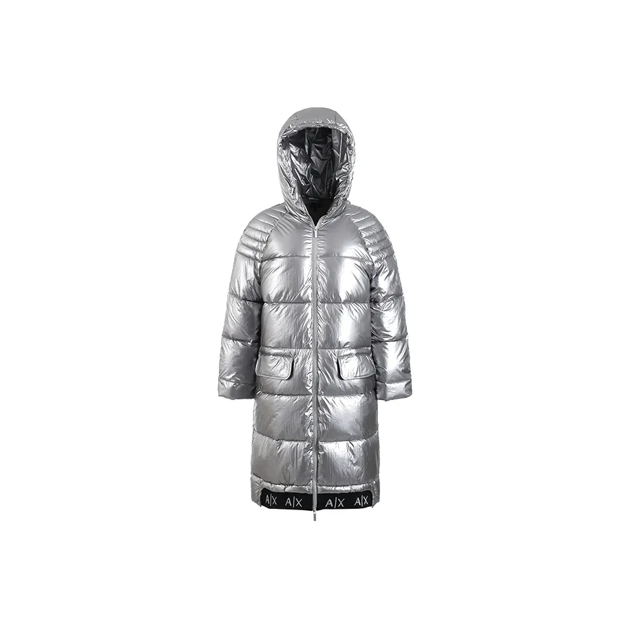 ARMANI EXCHANGEAE SS23 Хлопковый пуховик Женская серебряная
