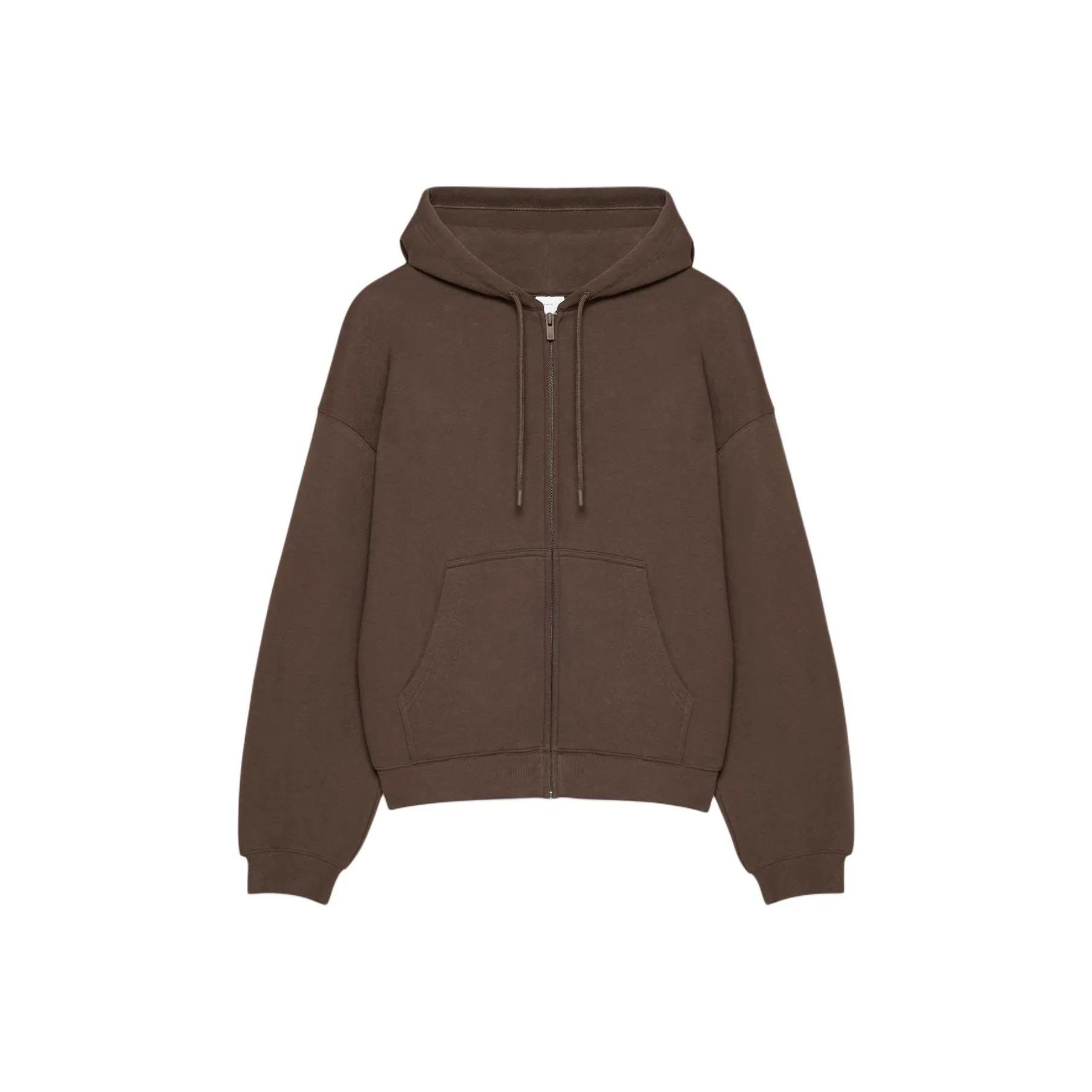 ARITZIA Sweatfleece Cozy Fleece Mega Drop Shoulder Zip Hoodie Sweatshirt Women's Rich Mocha Brown/Dark Mocha Brown