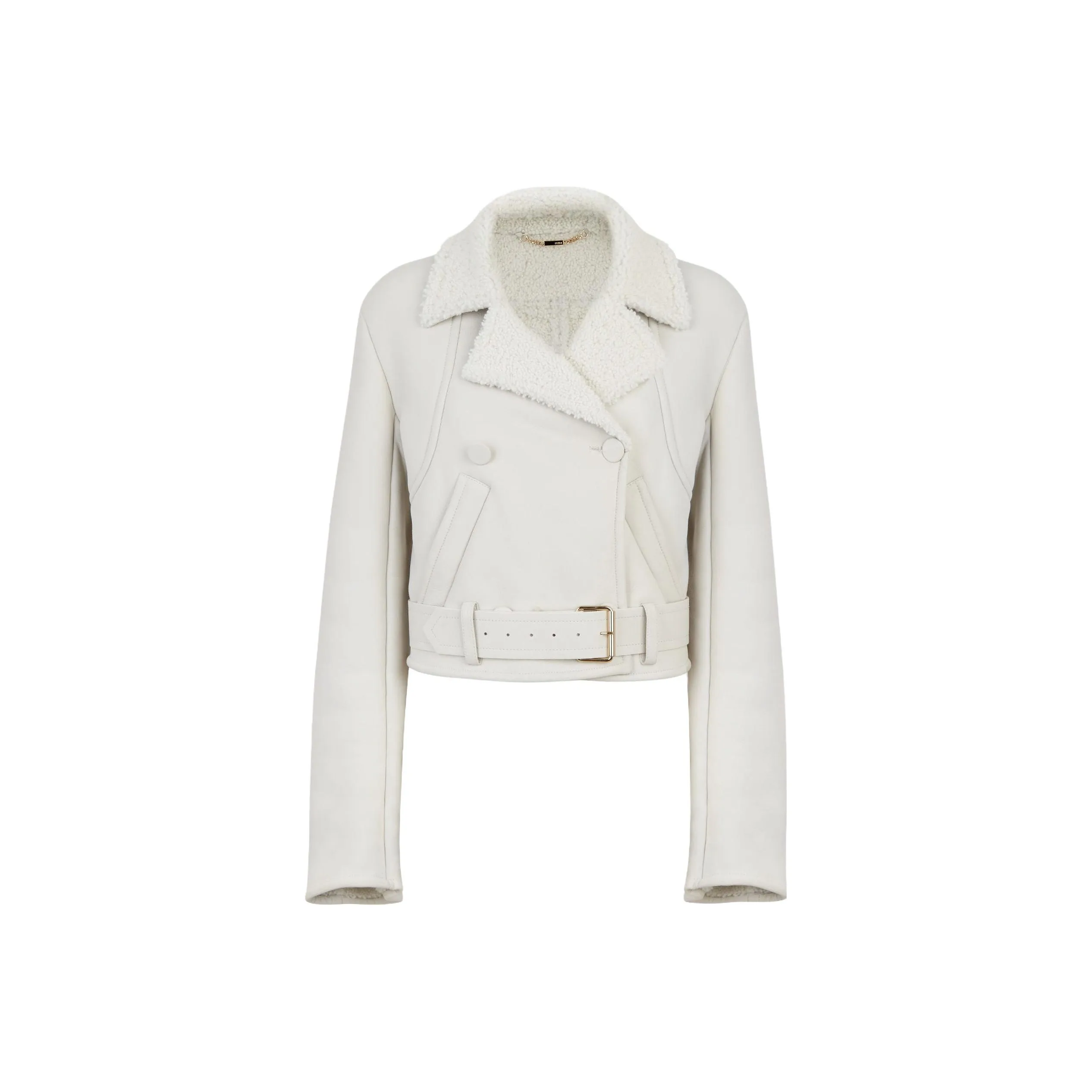 FENDI Leather Jacket Women's White