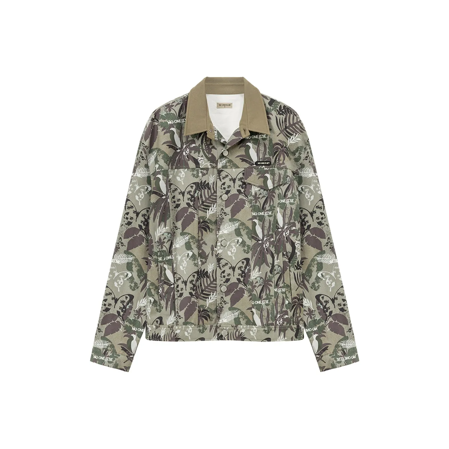 NO ONE ELSE Cropped Coats Unisex Gray Pea Green