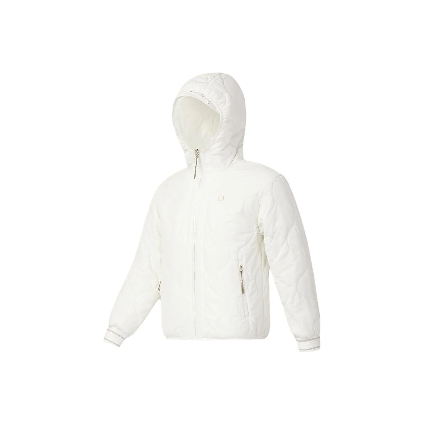 FILA Хлопковый пуховик женский цвет ванильный белый