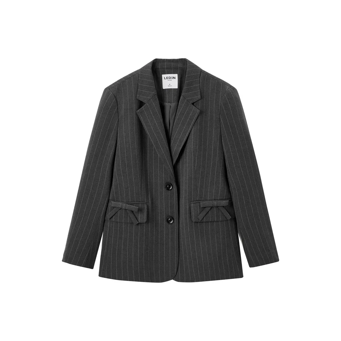 LEDIN Business Suit Women's Black White Gray Stripes