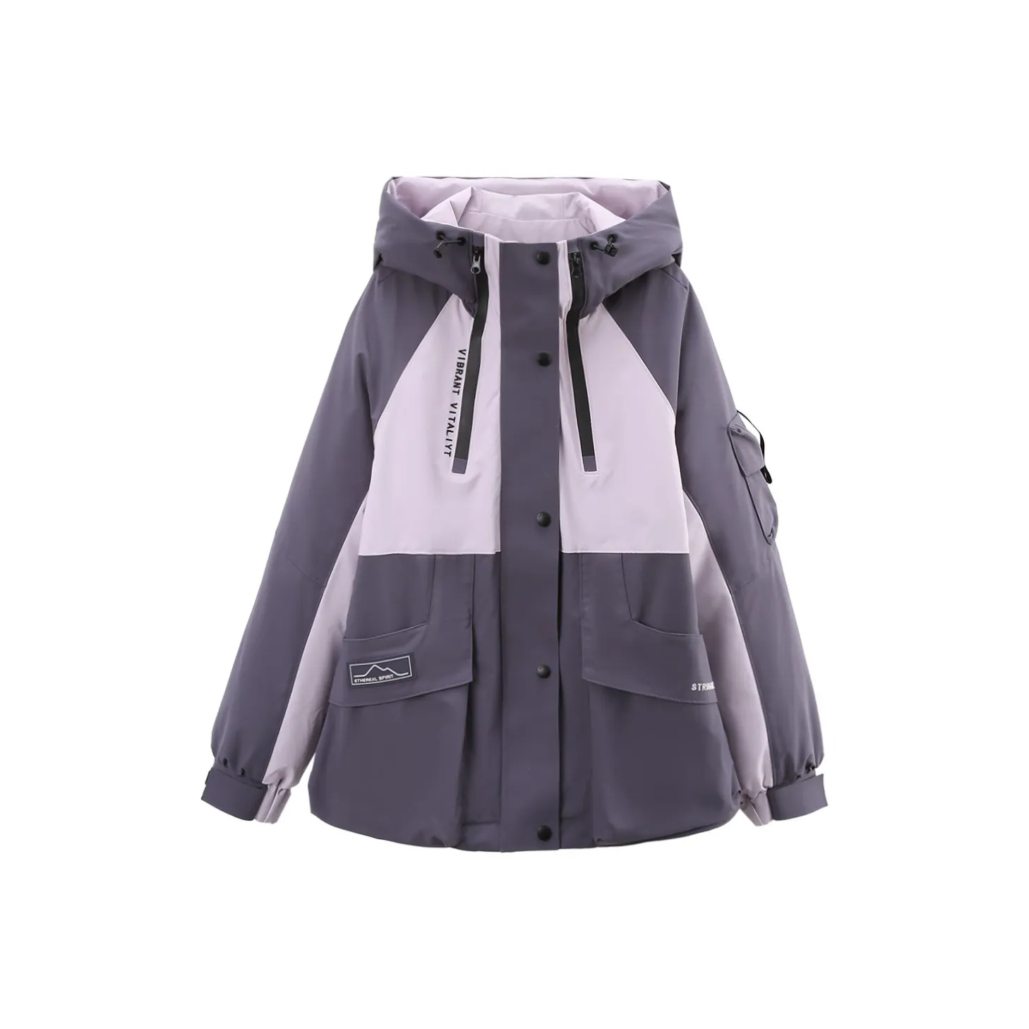 A Paradise For Awakening Down Jacket Women's Gray Purple