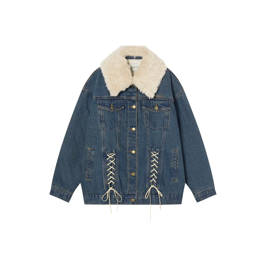 EPTISON WOMAN Хлопковый пуховик женский джинсовый синий