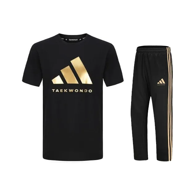 Adidas Taekwondo Повседневная Спортивная Одежда Унисекс Черный Золото