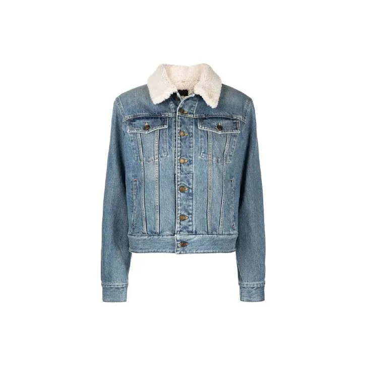 SAINT LAURENT Denim Jackets Women's Blue
