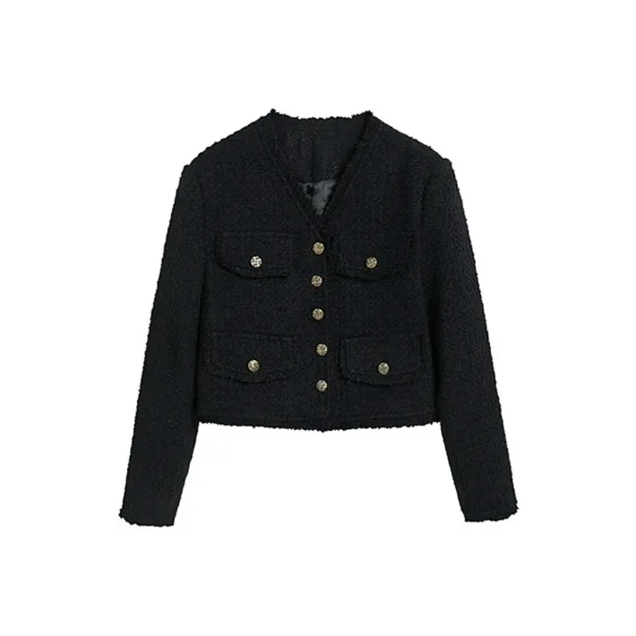 ABBY GODDESS Cropped Coats Women's Black