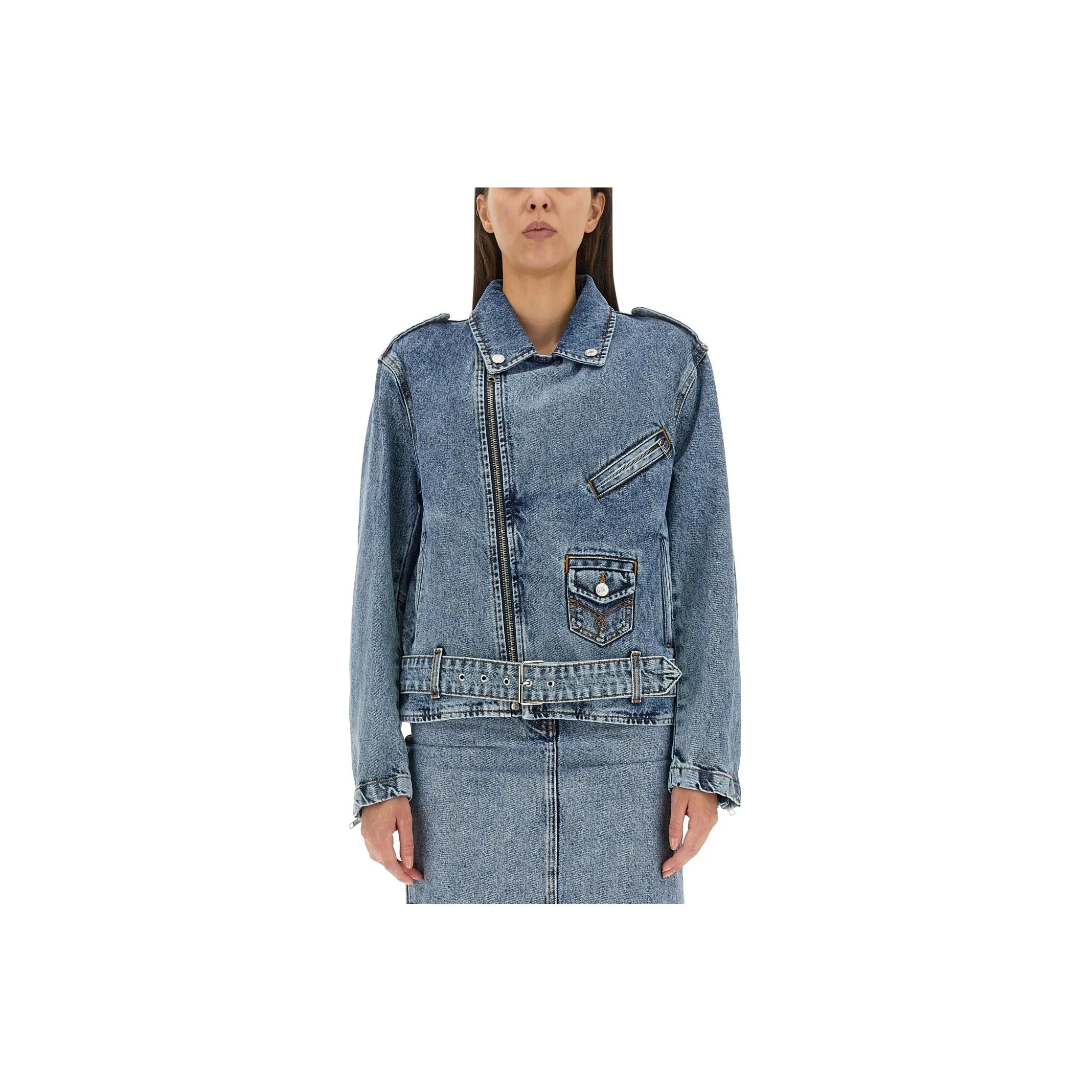 MOSCHINO Синие Женские Джинсовые Куртки