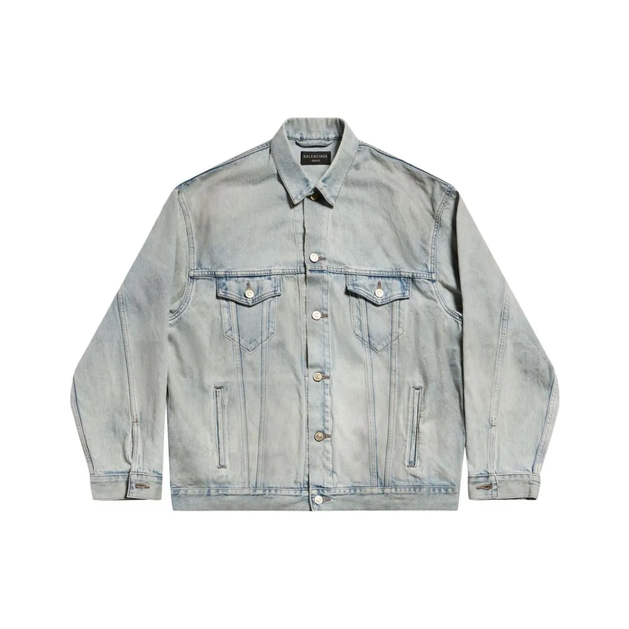 Balenciaga Denim Jacket Regular Fit Women's Light Blue