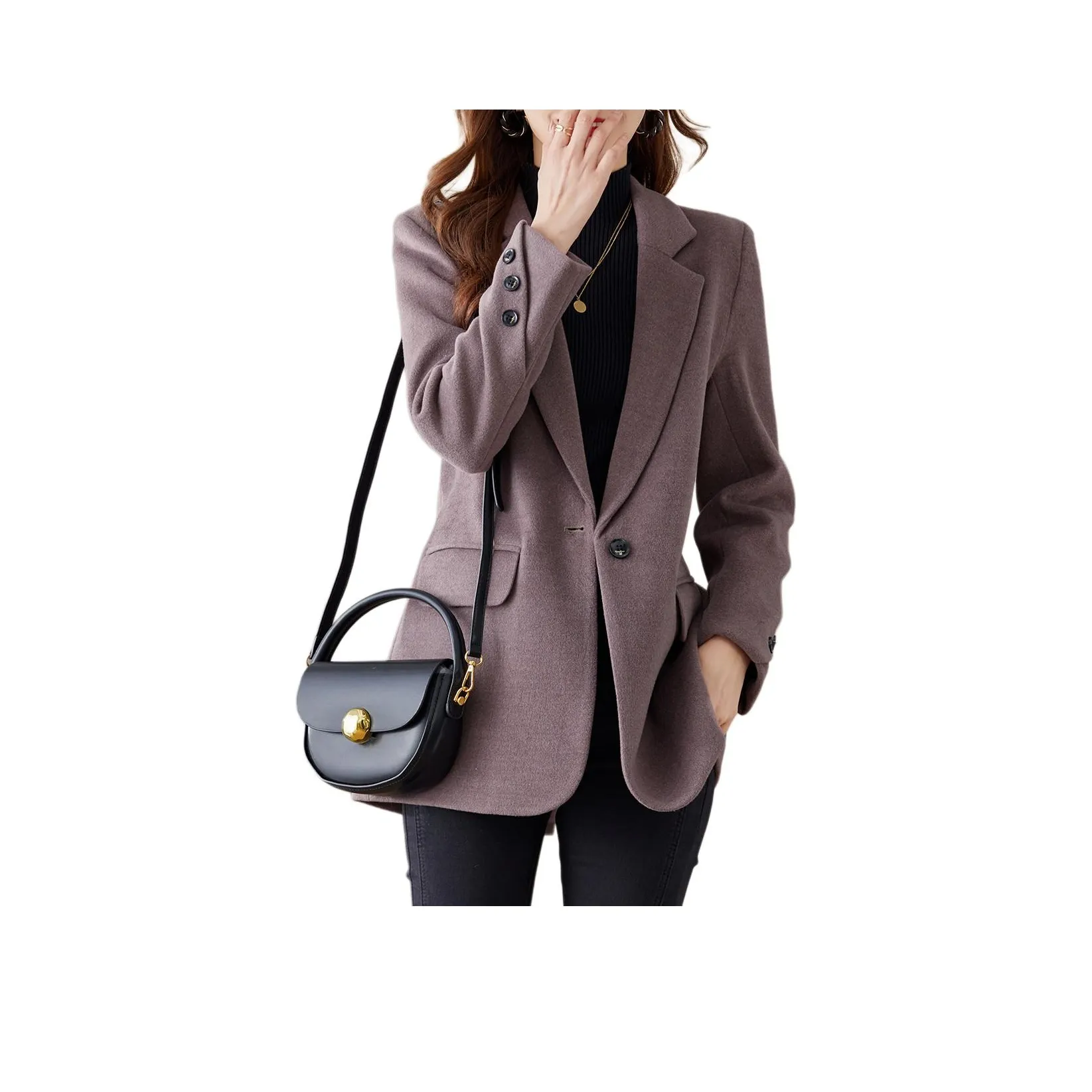 TERRE BLEUE Business Suit Women's Dark Reddish Purple