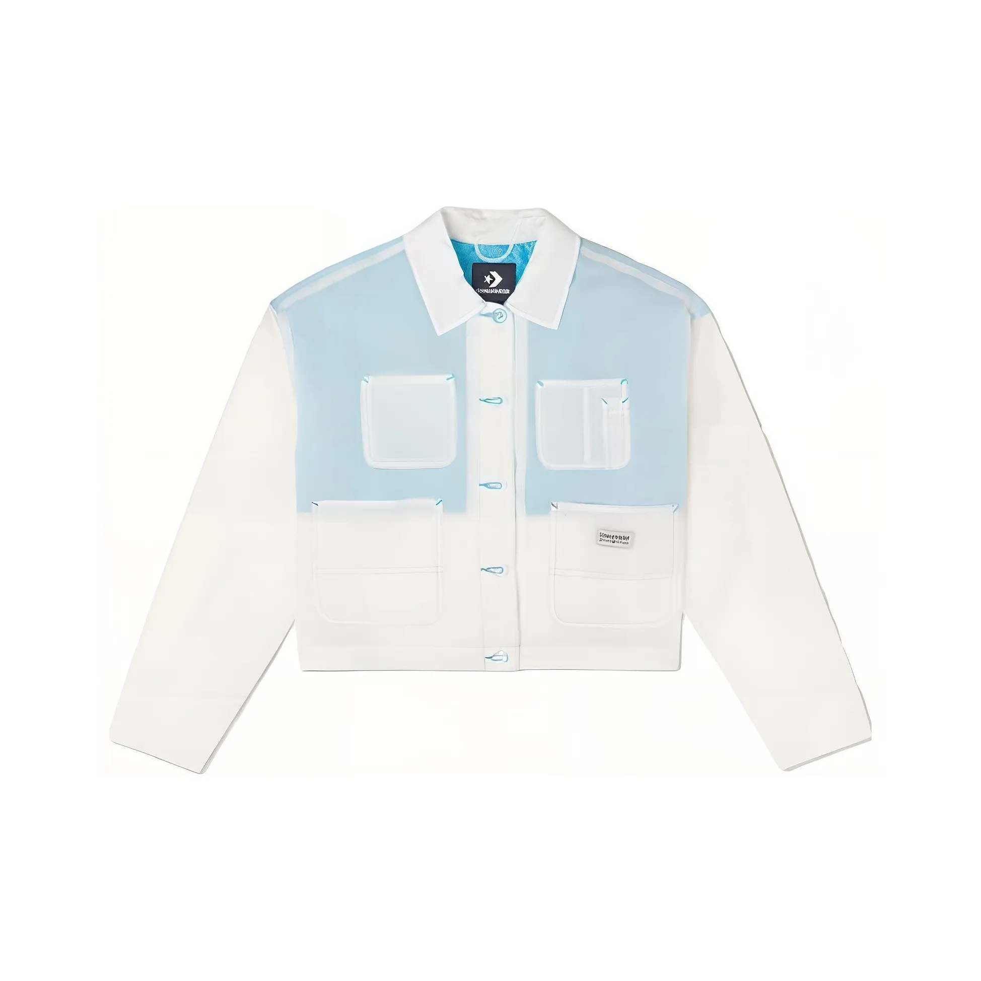 Converse Sheer Utility Cropped Coat Women's Blue