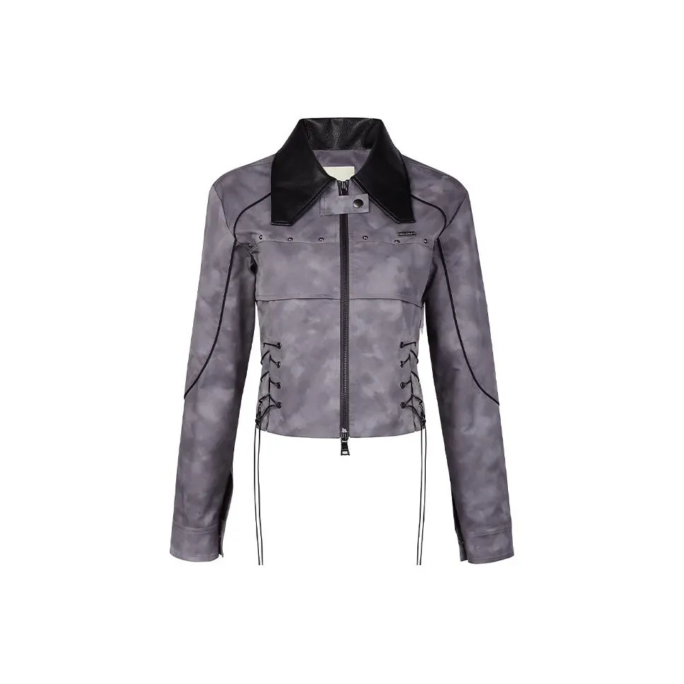 Guuka Hero Leather Jacket Women's Dark Gray