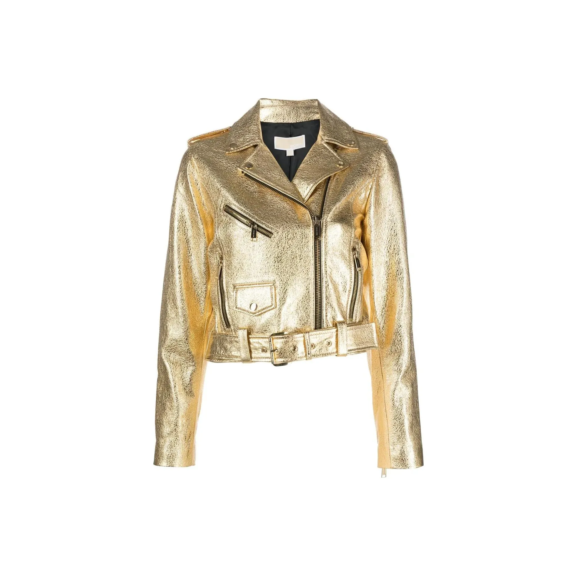 MICHAEL KORS Leather Jackets Women's Gold