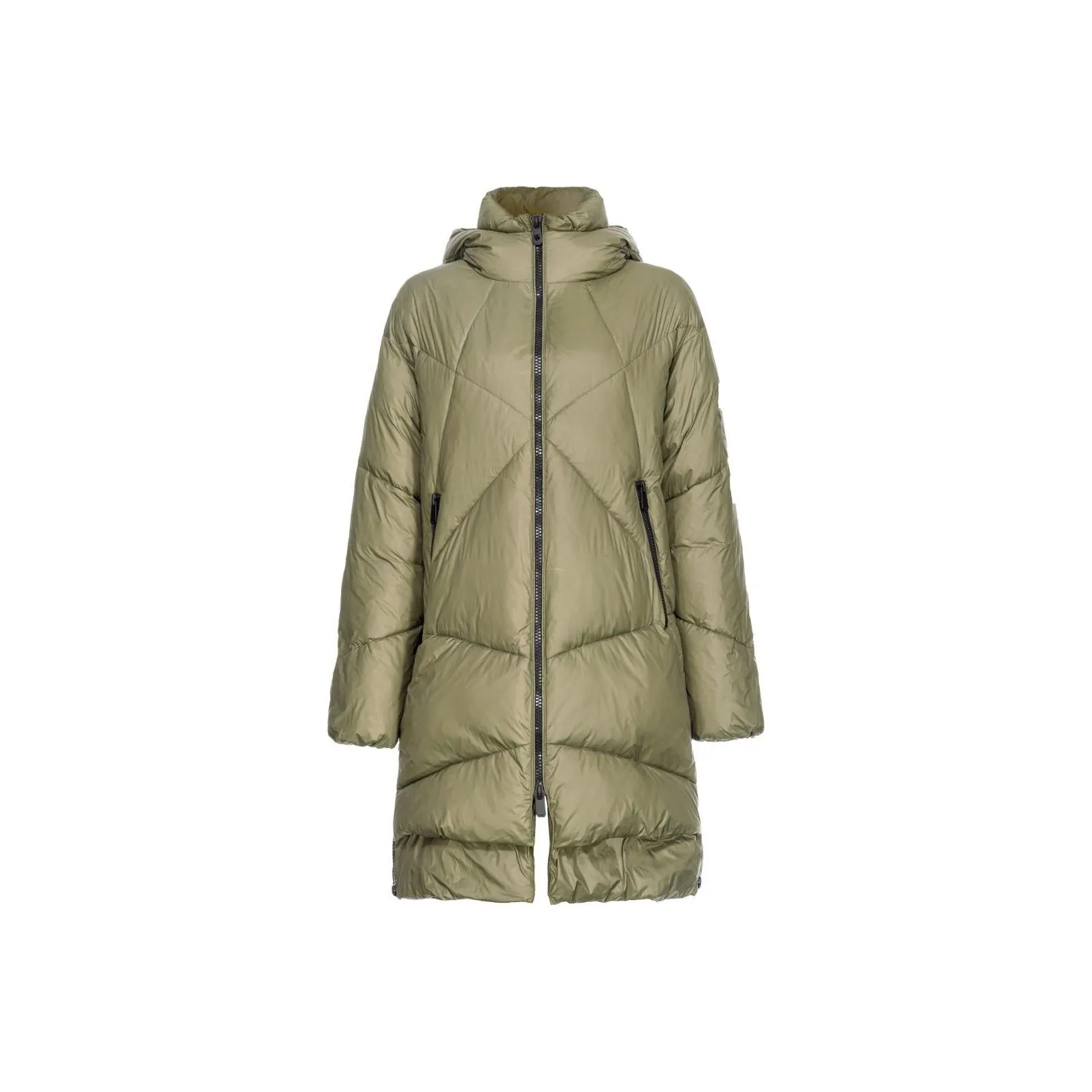 PINKO SS24 Хлопковый пуховик Женский Светло-зеленый