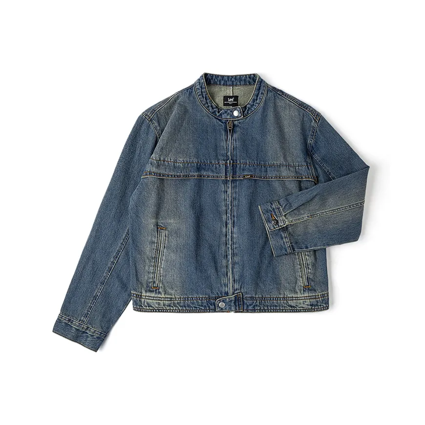 Lee совместный бренд модель Деним Куртка Женская Средняя Темно-синяя