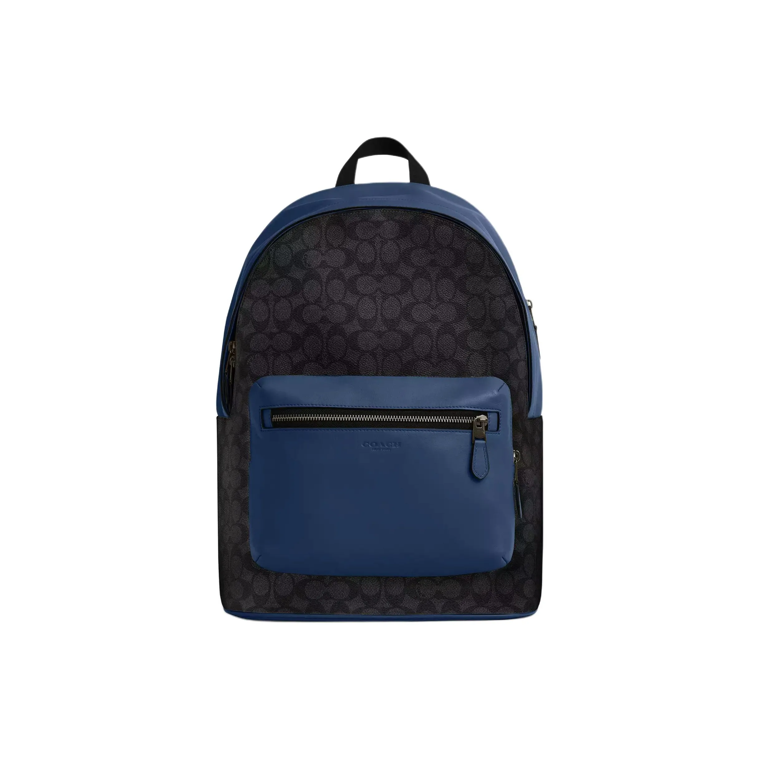 COACH Телячья кожа Рюкзак Большой Мужской Угольный серый и Темно-синий