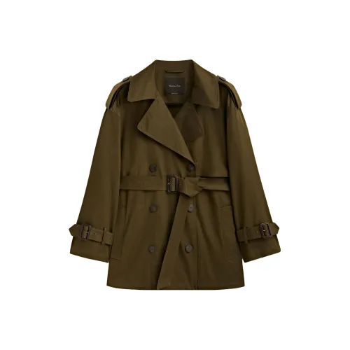 Massimo Dutti Хаки Женский Тренч
