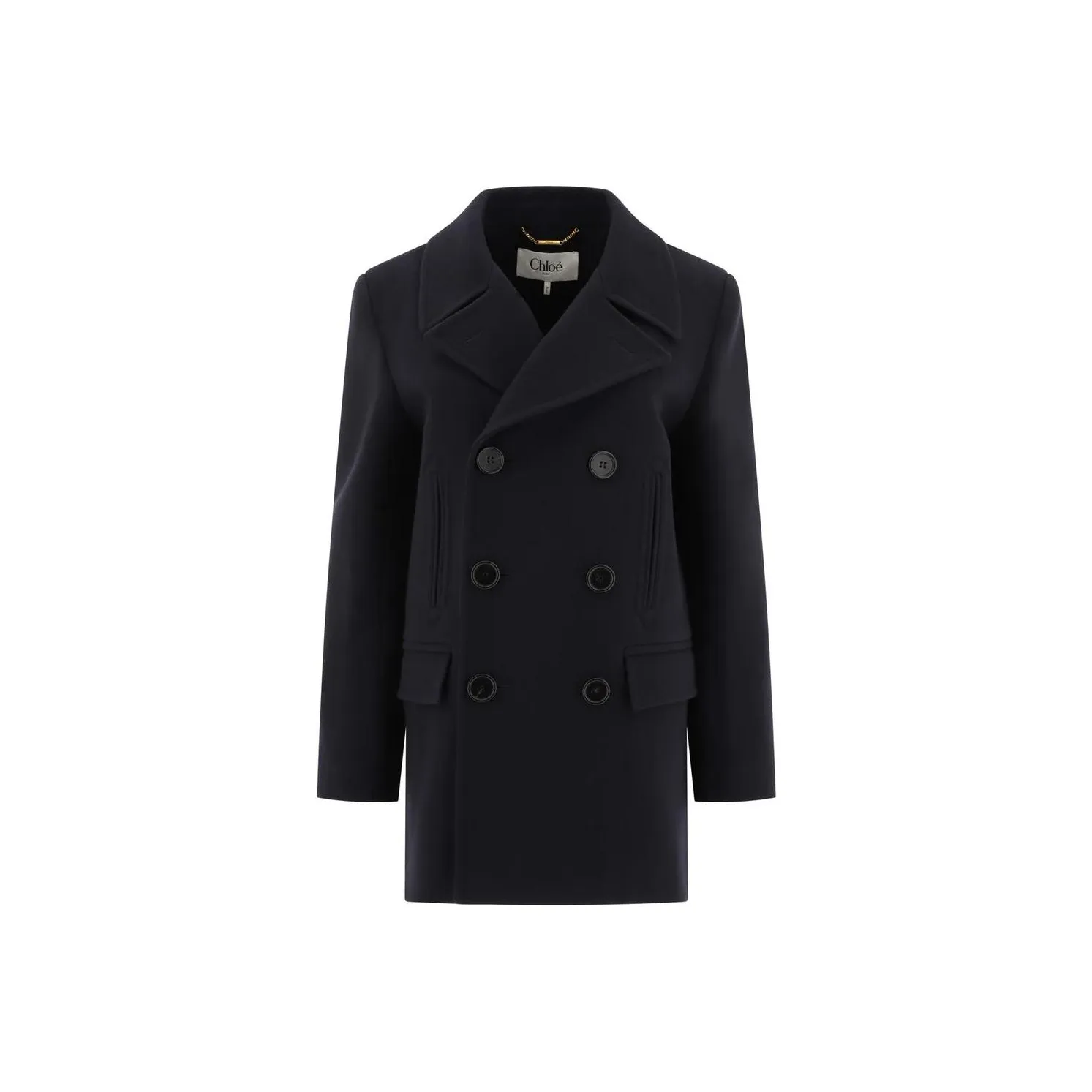 Chloé Double Breasted Creped Pea Coat