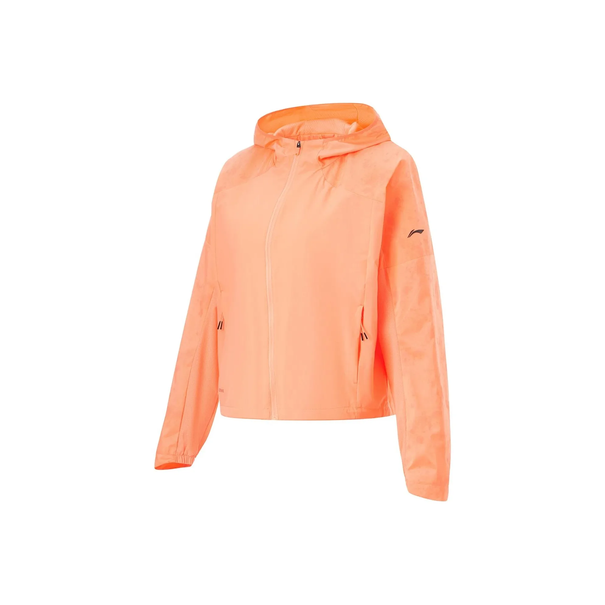 LiNing Trench Coat Women's Candy Orange Candy Orange Reflective Full-Coverage Print
