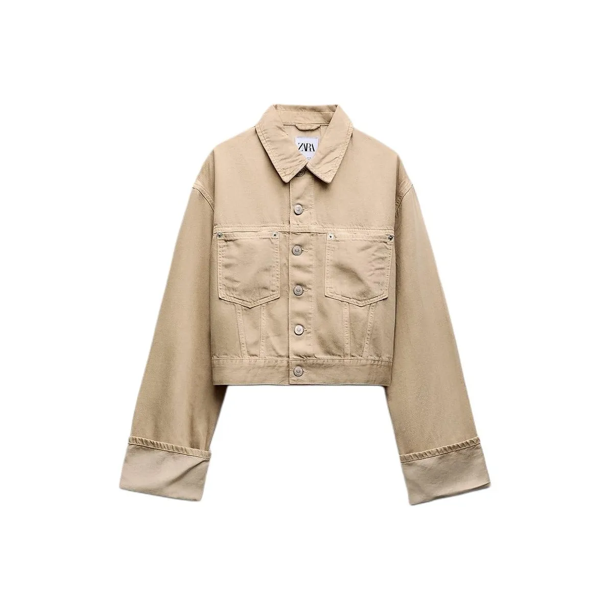 ZARA Denim Jackets Women's Tan