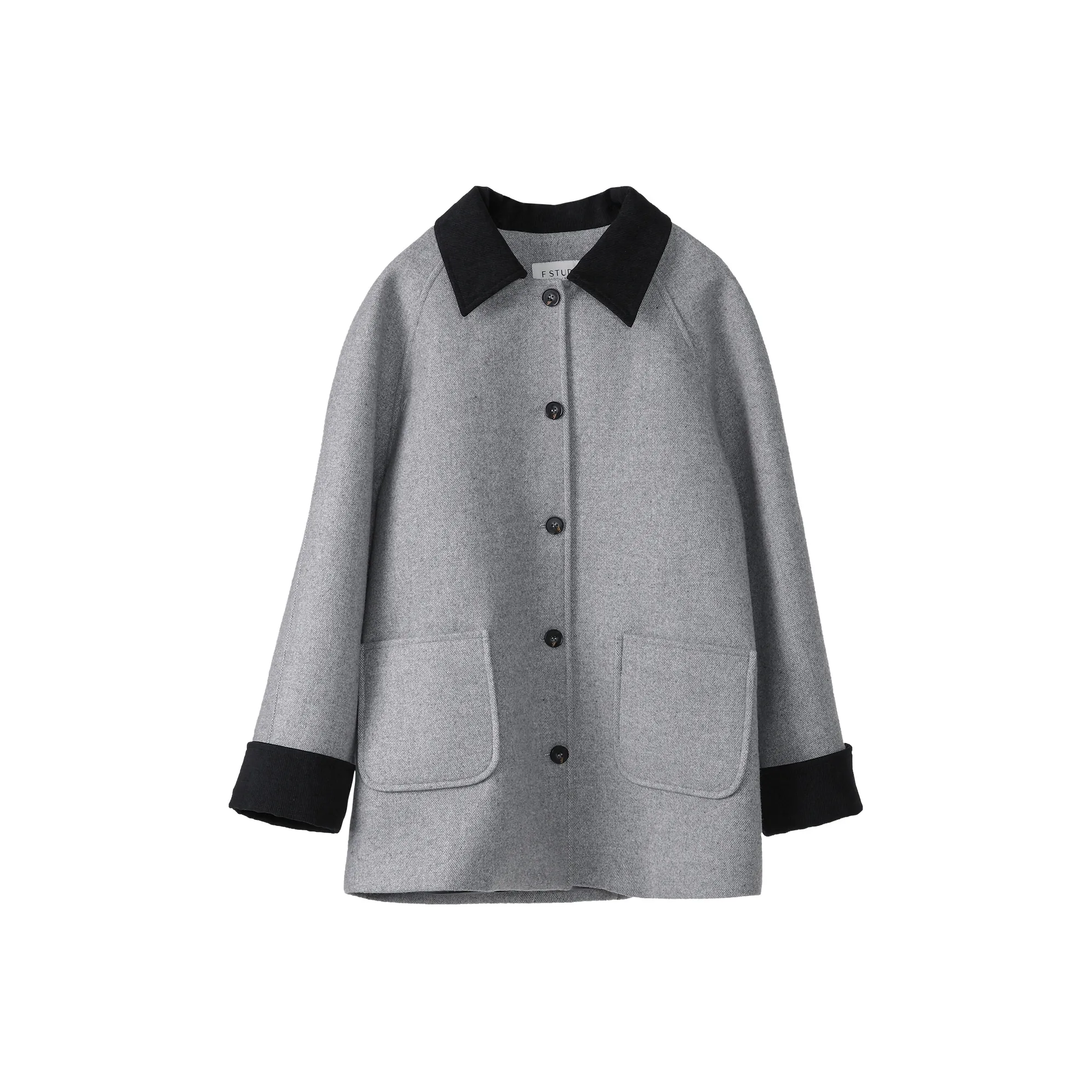 Fstudio Осень и зима Маленький Цветовой блок Элегантность Повседневный Длинный рукав Куртка Женская