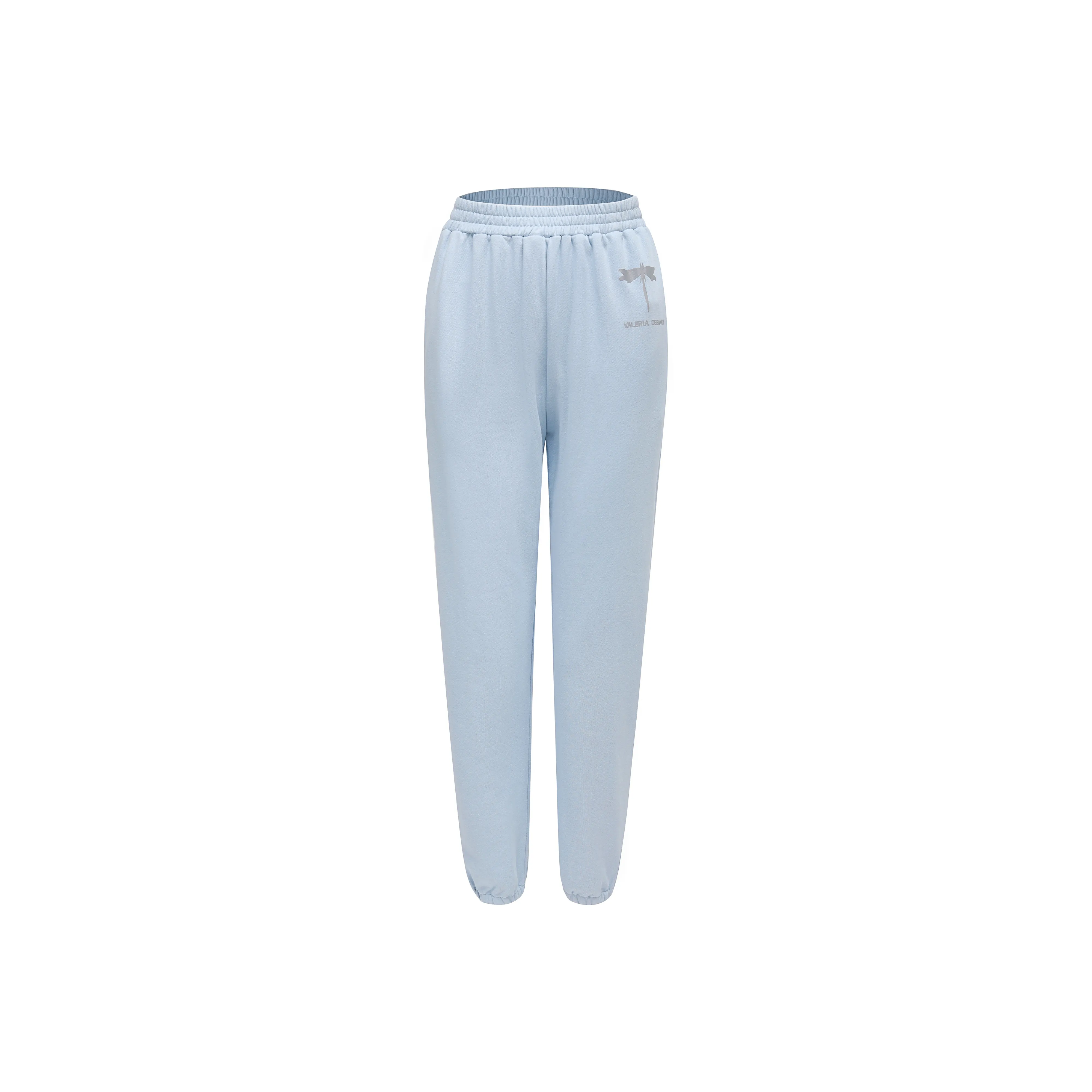 Valeria Obbaco Штаны с манжетами Тренировочные брюки Женские Небесно-голубой