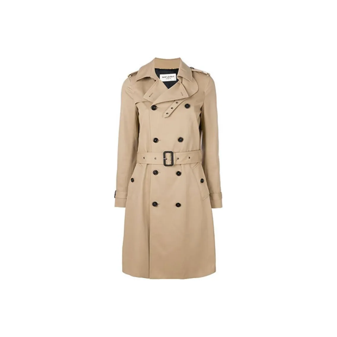 SAINT LAURENT Double Breasted Belted Trench Coat