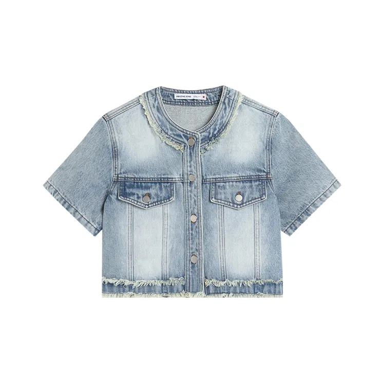 AMAZING SONG Denim Jacket Women's Washed Blue