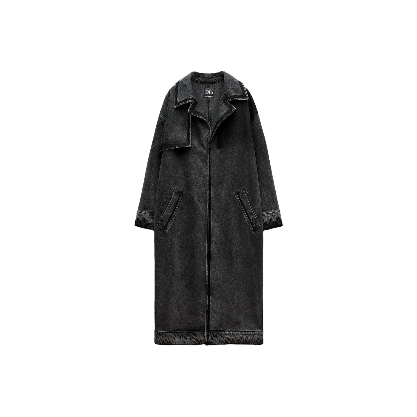 ZARA Trench Coats Women's Black