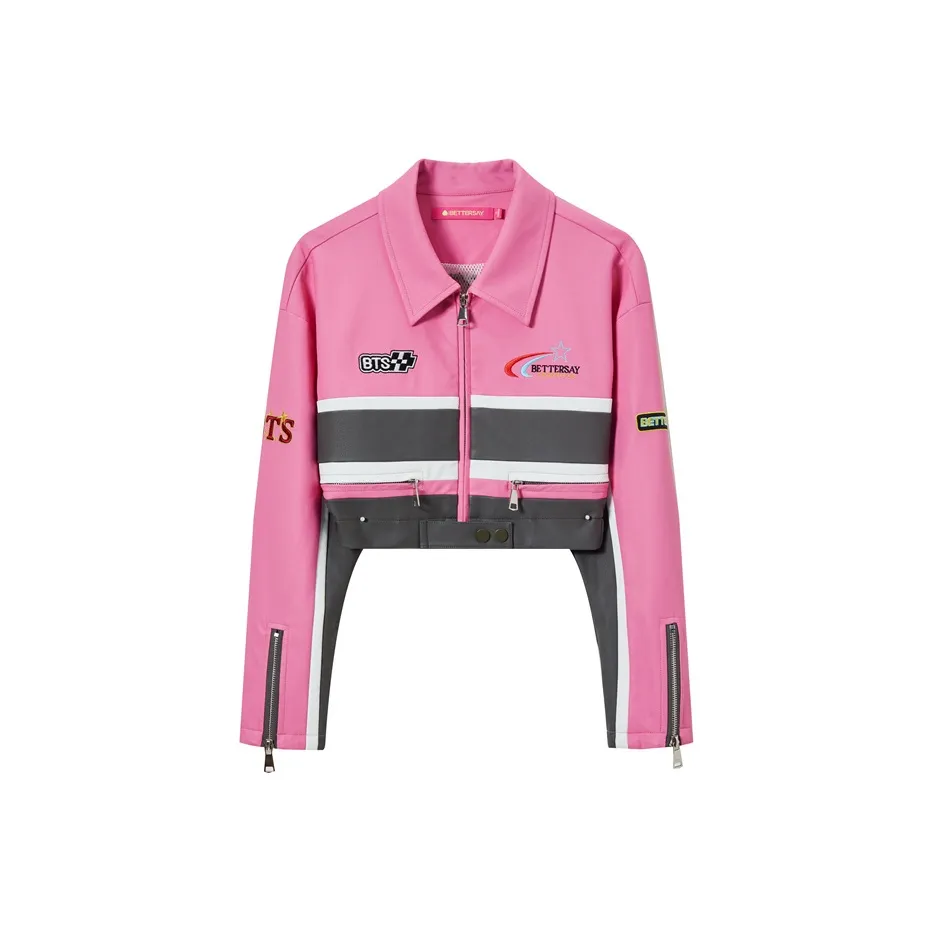 BETTERSAY Фуксия Женские Кожаные Куртки