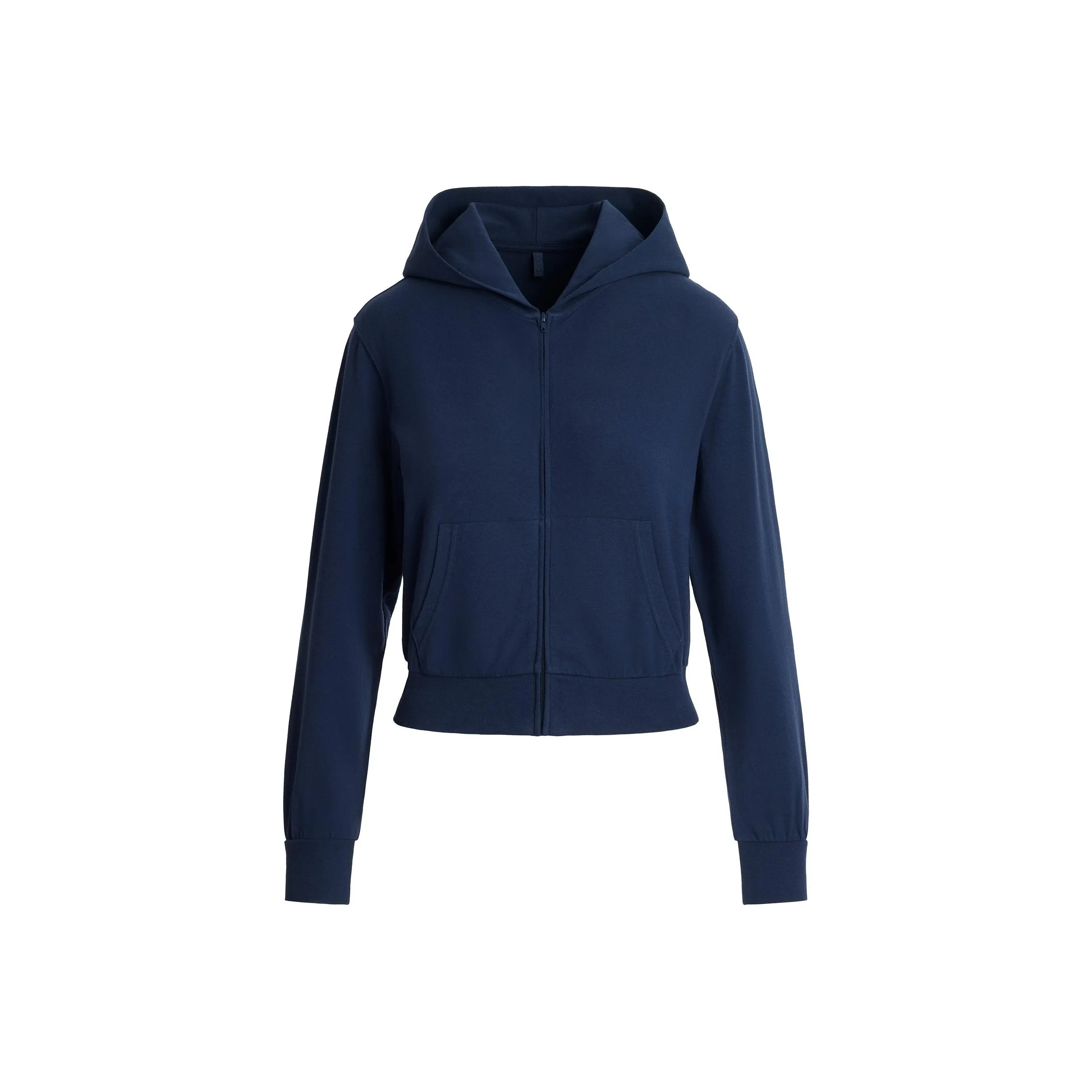 SKIMS SS25 Cotton JERSEY ZIP UP Hoodie Sweatshirt Women's Navy Marine Blue