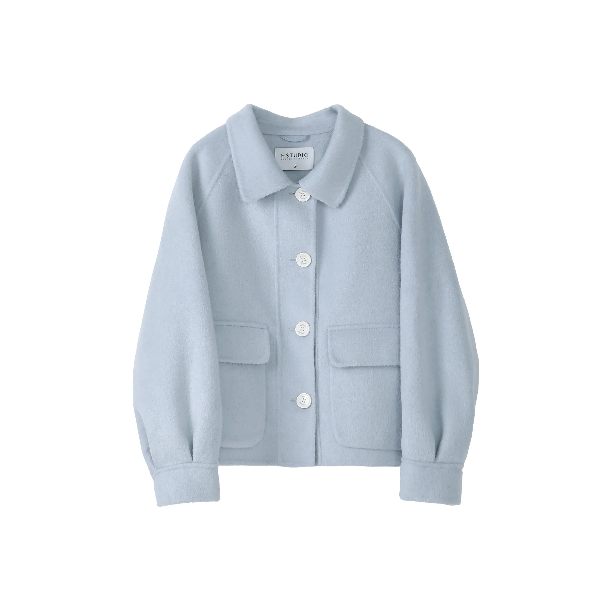Fstudio Fall And Winter Petite Cropped Coat 100 Sheep Wool Top Women
s