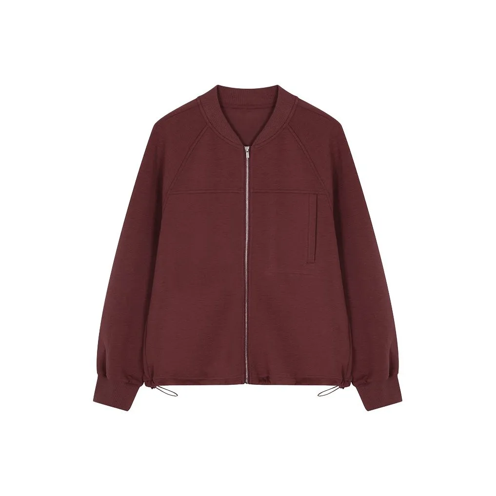 IHIMI Бейсбольная куртка Женские цвет Мерло Вино Красный