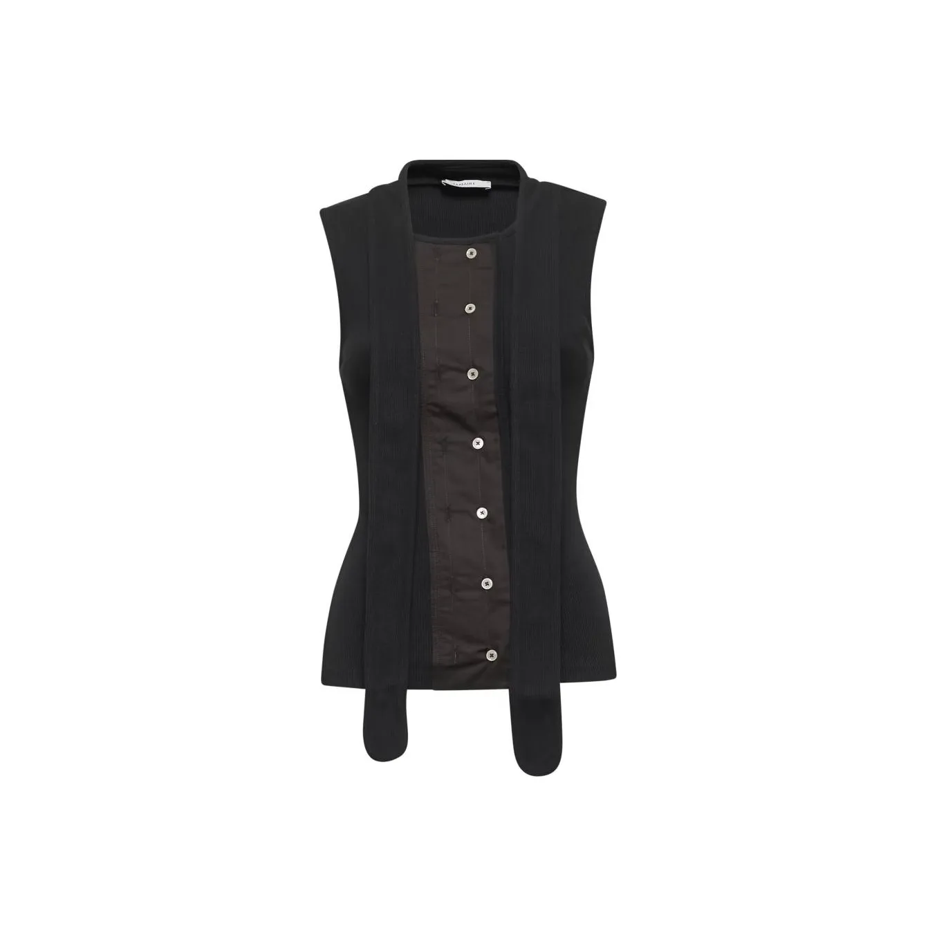 Lemaire Asymmetrical Fitted Top 'Jet Black'