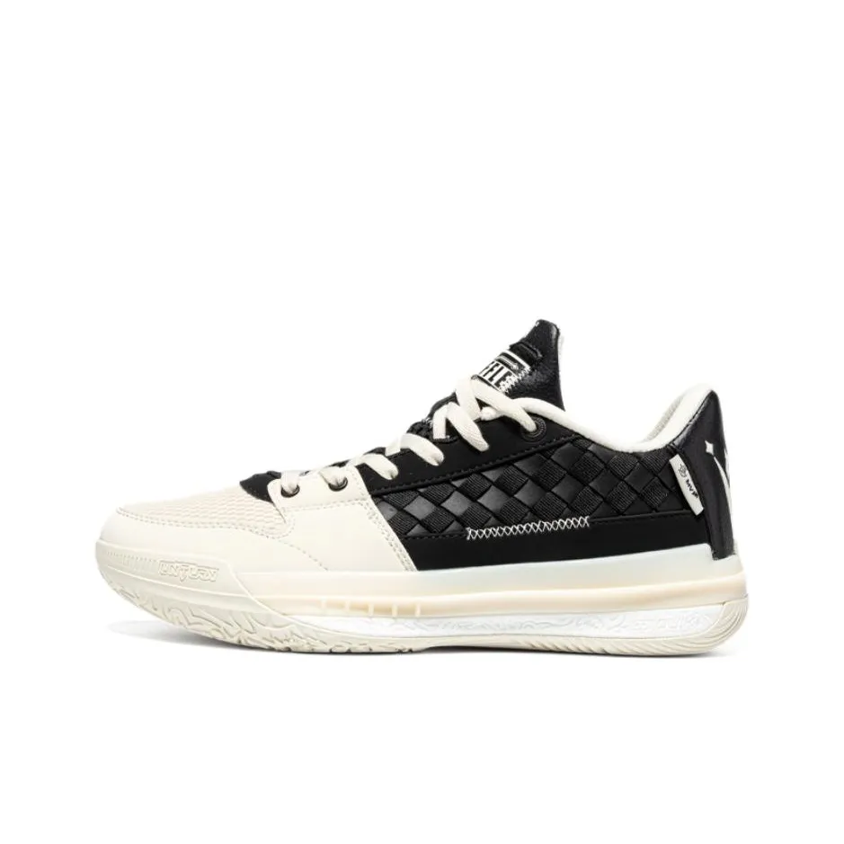361° Anti Slip Wear Resistant Low Top Basketball Shoes Men's Black White