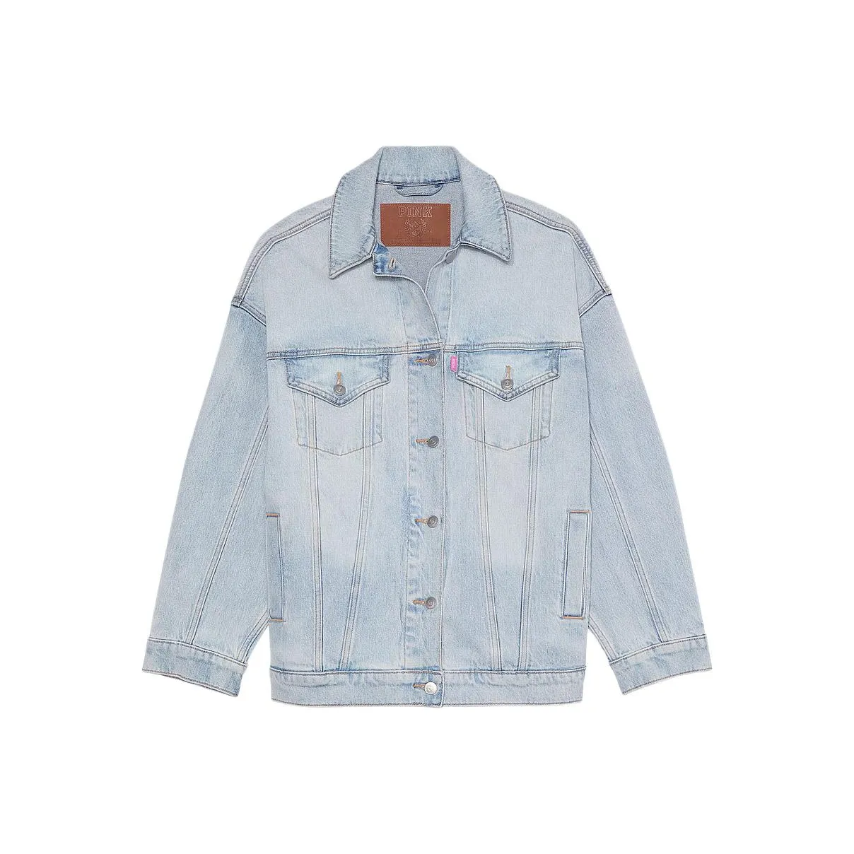 Victoria's Secret Розовый Деним Куртка Женская Светло-Синяя