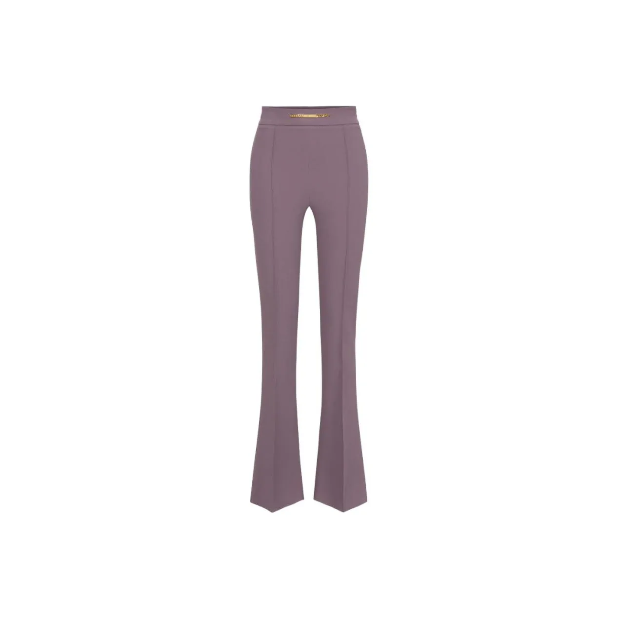 Elisabetta Franchi Horsebit detail Crepe texture Flared Trousers