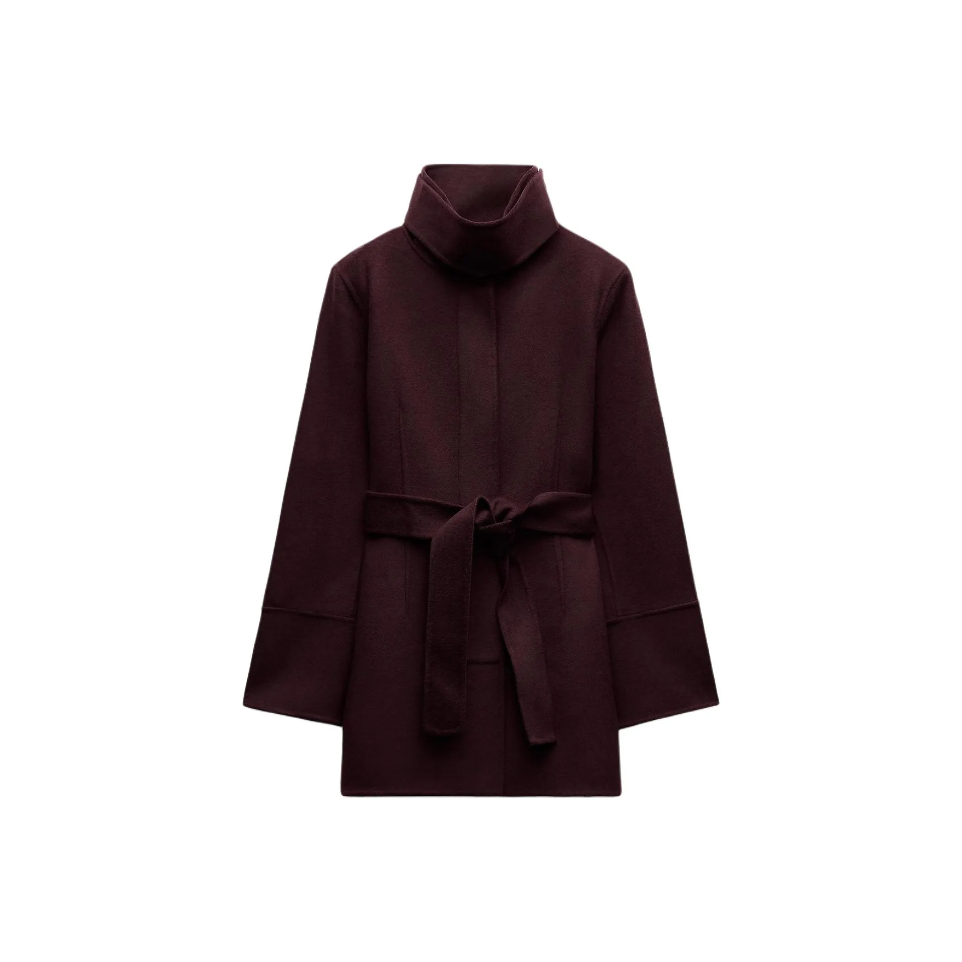 ZARA ZW Series Пальто Женское Бордовое