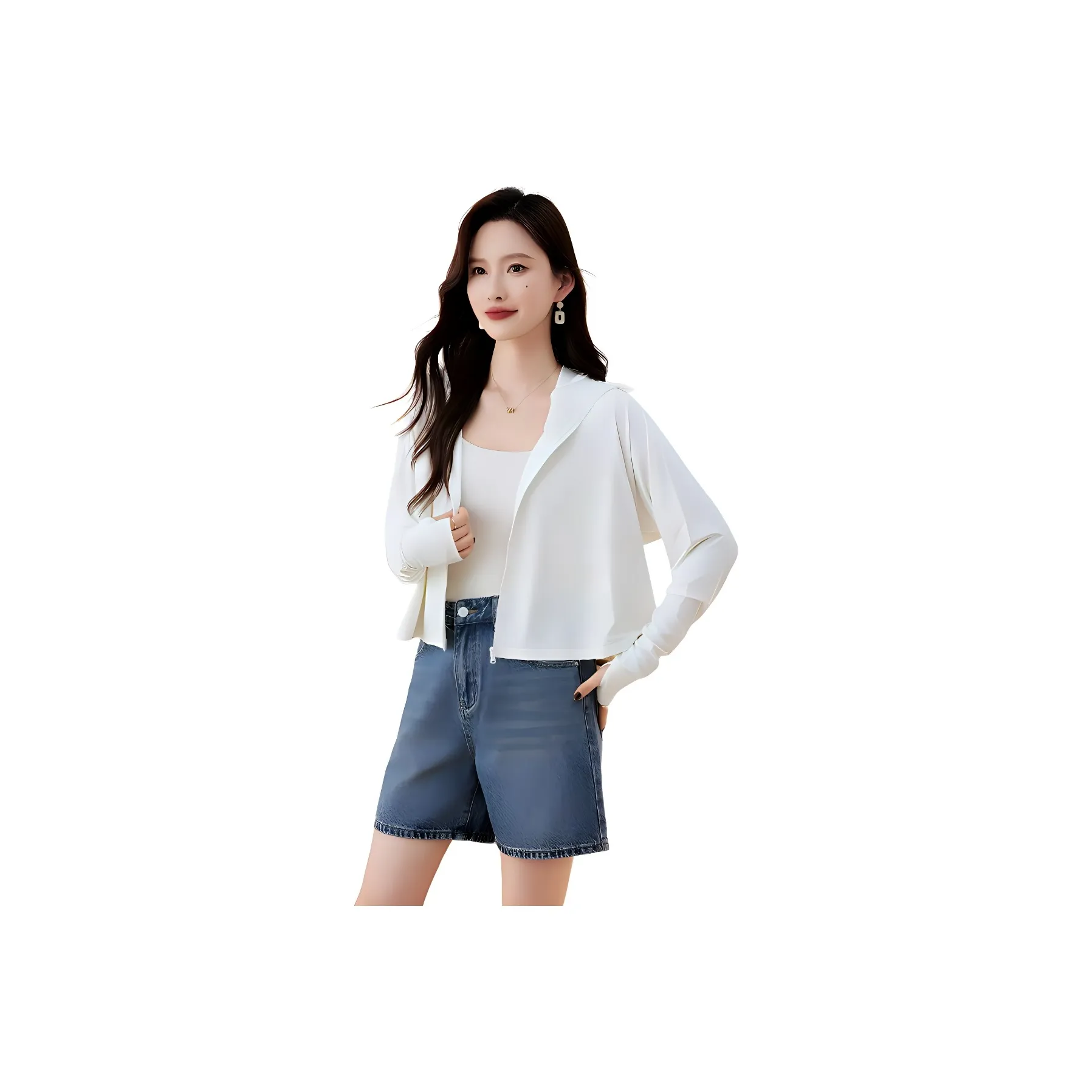 X MOOM Sun Protection Clothing Women's Cream White