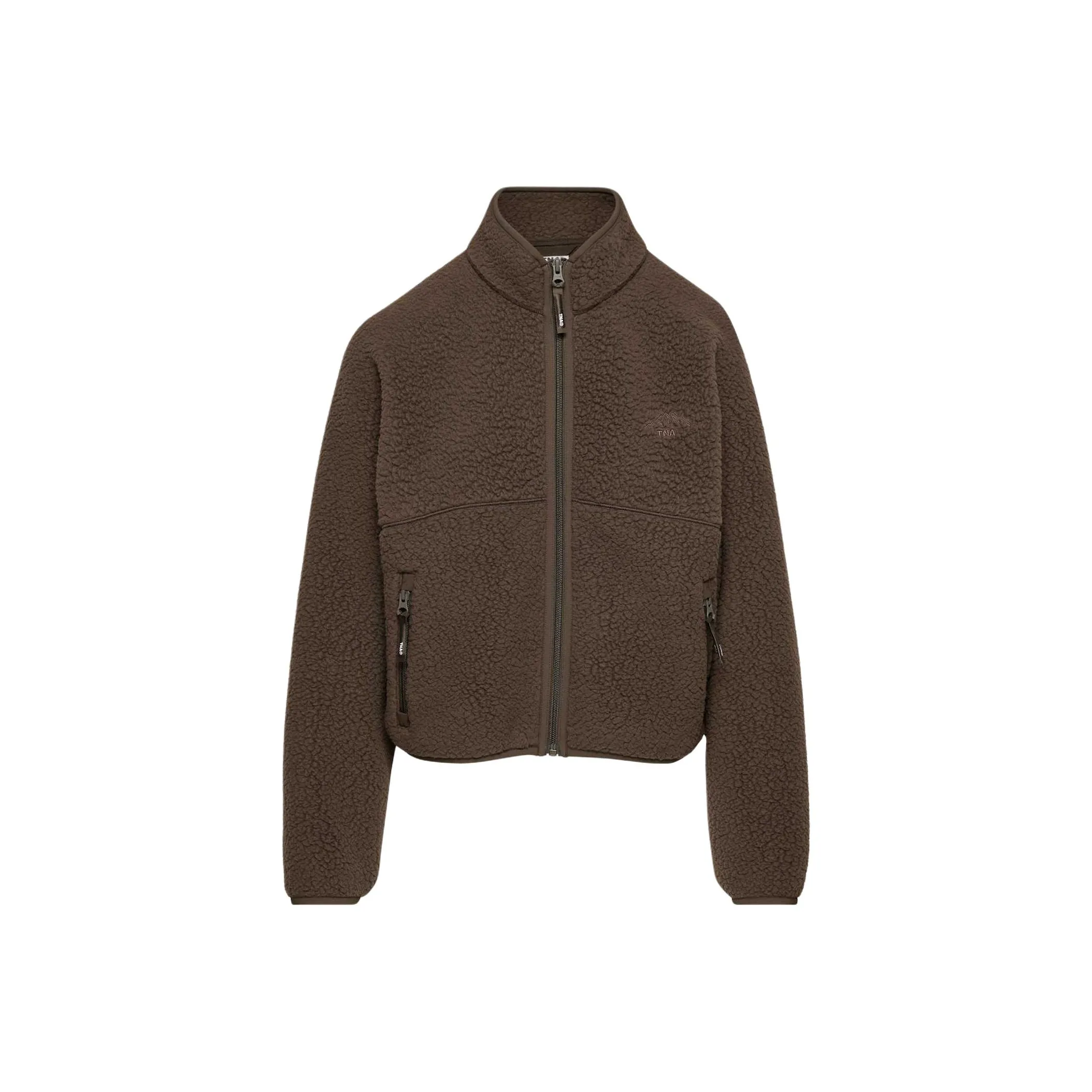 ARITZIA TNA Polartec Термический Pro Mockneck ZIP UP Бархат Feel Пальто Женские Богатый мокко коричневый Темный мокко коричневый